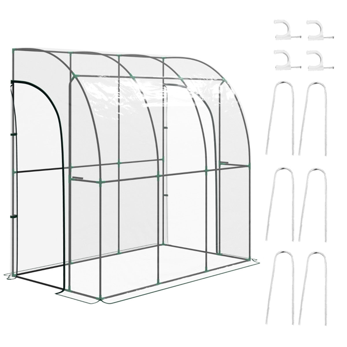 Walk-In Lean to Wall Tunnel Greenhouse